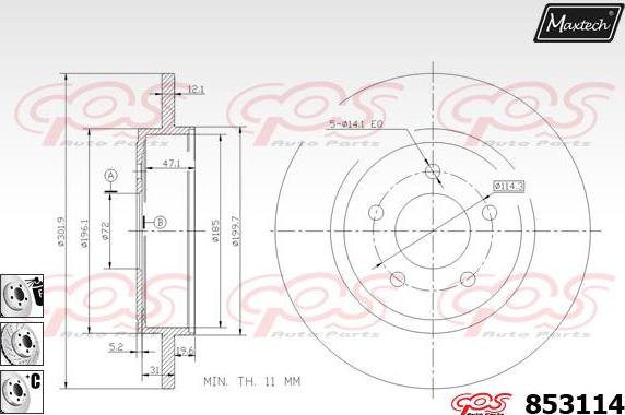 Maxtech 71810166 - Направляючий болт, корпус скоби гальма avtolavka.club