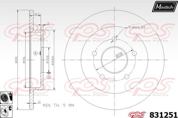 Maxtech 71810115 - Направляючий болт, корпус скоби гальма avtolavka.club