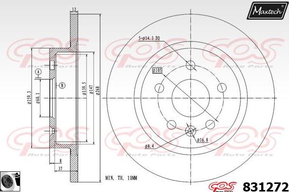 Maxtech 71810184 - Направляючий болт, корпус скоби гальма avtolavka.club