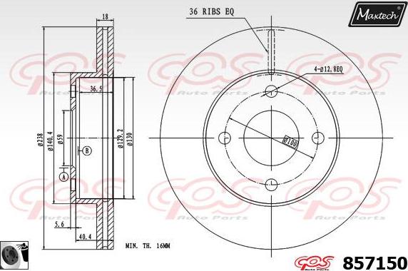 Maxtech 71810224 - Направляючий болт, корпус скоби гальма avtolavka.club