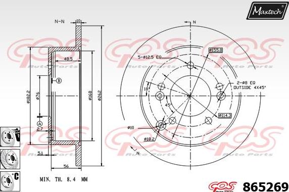 Maxtech 861218 - Гальмівний диск avtolavka.club