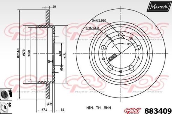 Maxtech 72946008 - Поршень, корпус скоби гальма avtolavka.club