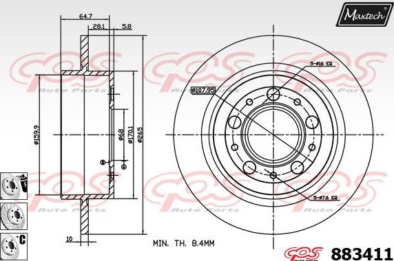 Maxtech 873103 - Гальмівний диск avtolavka.club