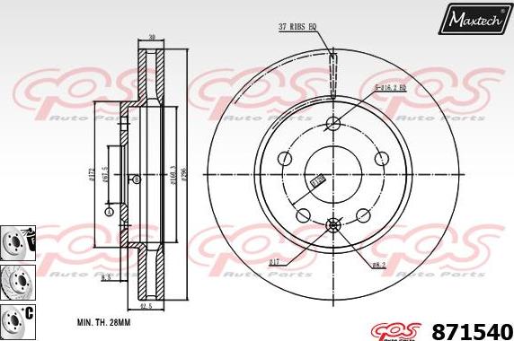 Maxtech 72940050 - Поршень, корпус скоби гальма avtolavka.club