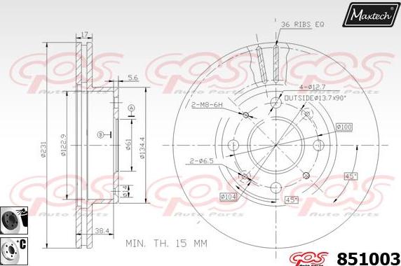 Maxtech 72940019 - Поршень, корпус скоби гальма avtolavka.club