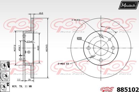 Maxtech 72948017 - Поршень, корпус скоби гальма avtolavka.club