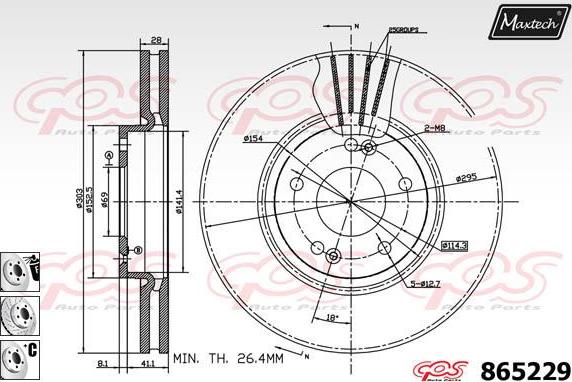 Maxtech 72943008 - Поршень, корпус скоби гальма avtolavka.club