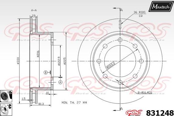 Maxtech 72954090 - Поршень, корпус скоби гальма avtolavka.club