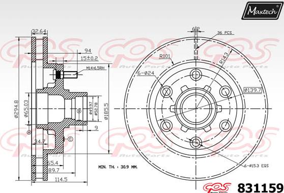 Maxtech 72951024 - Поршень, корпус скоби гальма avtolavka.club