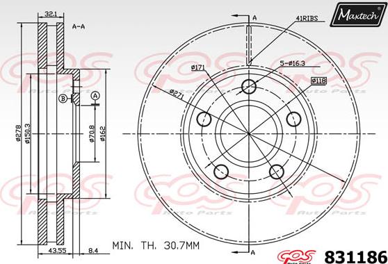 Maxtech 72957050 - Поршень, корпус скоби гальма avtolavka.club