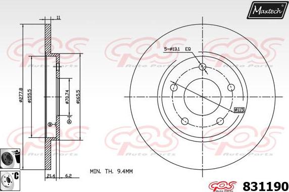 Maxtech 72960049 - Поршень, корпус скоби гальма avtolavka.club