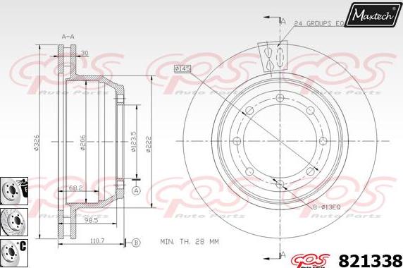 Maxtech 855084 - Гальмівний диск avtolavka.club