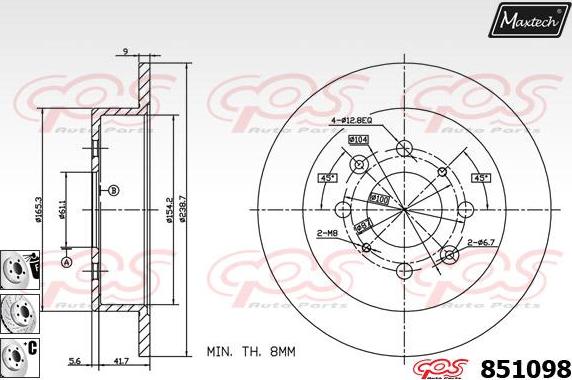 Maxtech 871518 - Гальмівний диск avtolavka.club