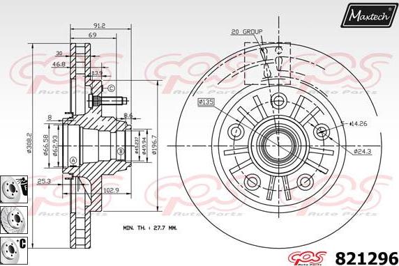 Maxtech 855040 - Гальмівний диск avtolavka.club