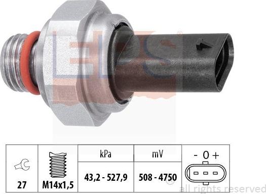 MDR EPS-1980 007 - Датчик, тиск вихлопних газів avtolavka.club