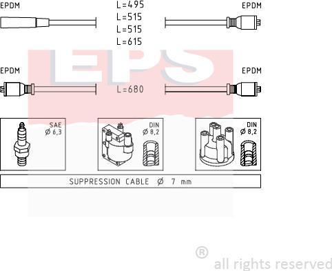 MDR EPS-1500 511 - Комплект проводів запалювання avtolavka.club