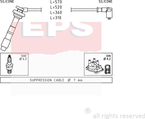 MDR EPS-1500 608 - Комплект проводів запалювання avtolavka.club