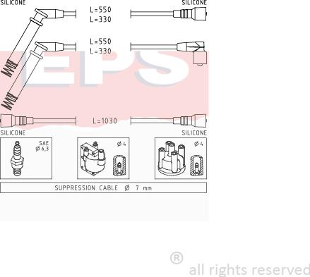 MDR EPS-1500 689 - Комплект проводів запалювання avtolavka.club