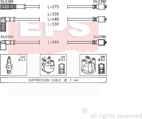 MDR EPS-1500 354 - Комплект проводів запалювання avtolavka.club