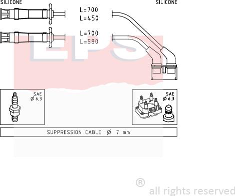 MDR EPS-1501 446 - Комплект проводів запалювання avtolavka.club