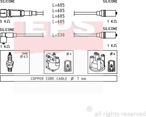 MDR EPS-1501 549 - Комплект проводів запалювання avtolavka.club