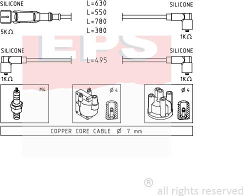 MDR EPS-1501 660 - Комплект проводів запалювання avtolavka.club
