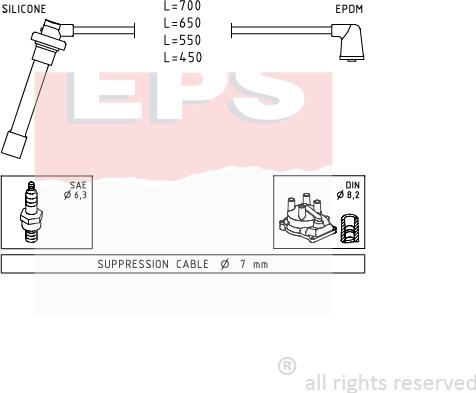 MDR EPS-1501 686 - Комплект проводів запалювання avtolavka.club