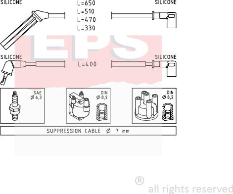 MDR EPS-1501 138 - Комплект проводів запалювання avtolavka.club