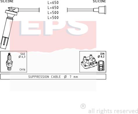 MDR EPS-1501 819 - Комплект проводів запалювання avtolavka.club