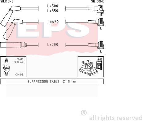 MDR EPS-1501 393 - Комплект проводів запалювання avtolavka.club