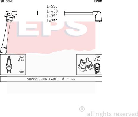 MDR EPS-1501 385 - Комплект проводів запалювання avtolavka.club