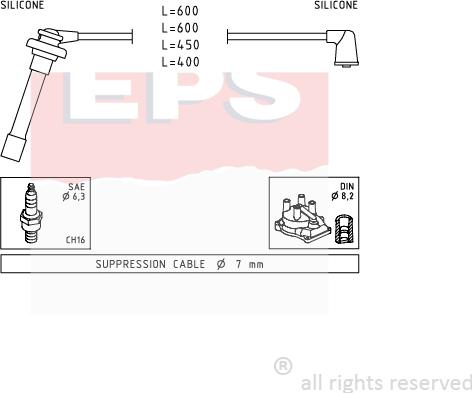 MDR EPS-1501 702 - Комплект проводів запалювання avtolavka.club