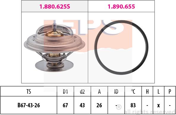 MDR EPS-1880 625 - Термостат, охолоджуюча рідина avtolavka.club