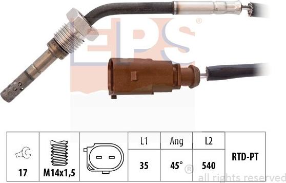 MDR EPS-1220 095 - Датчик, температура вихлопних газів avtolavka.club