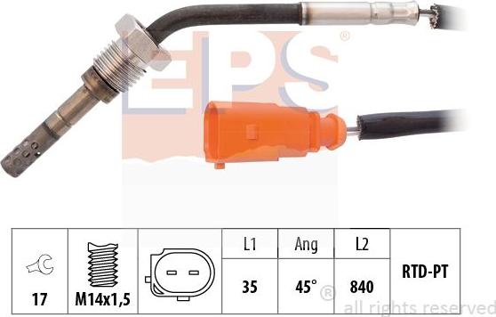 MDR EPS-1220 096 - Датчик, температура вихлопних газів avtolavka.club