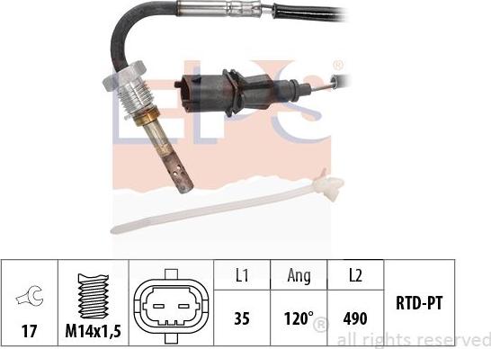 MDR EPS-1220 044 - Датчик, температура вихлопних газів avtolavka.club