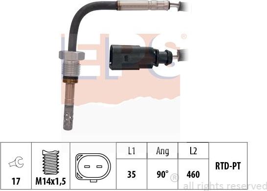 MDR EPS-1220 036 - Датчик, температура вихлопних газів avtolavka.club