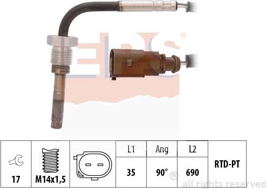 MDR EPS-1220 077 - Датчик, температура вихлопних газів avtolavka.club