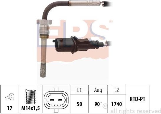 MDR EPS-1220 187 - Датчик, температура вихлопних газів avtolavka.club