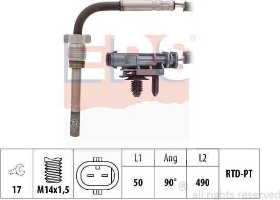 MDR EPS-1220 356 - Датчик, температура вихлопних газів avtolavka.club