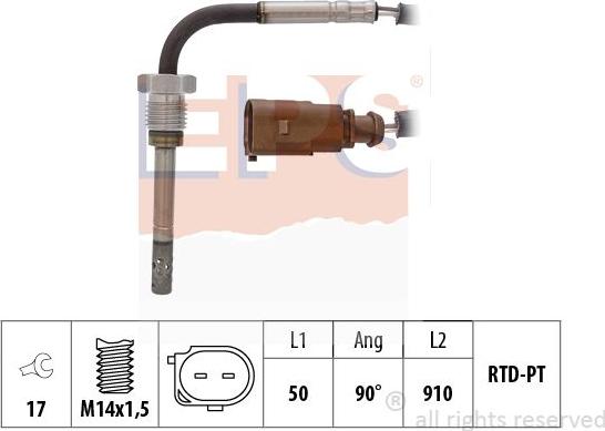 MDR EPS-1220 242 - Датчик, температура вихлопних газів avtolavka.club