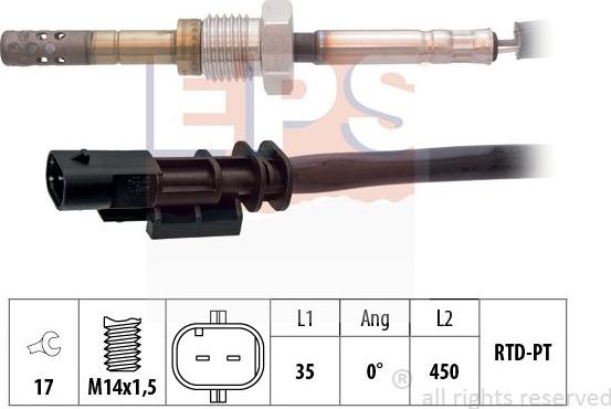 MDR EPS-1220 203 - Датчик, температура вихлопних газів avtolavka.club