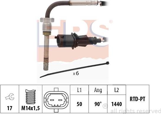 MDR EPS-1220 211 - Датчик, температура вихлопних газів avtolavka.club