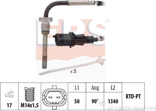 MDR EPS-1220 239 - Датчик, температура вихлопних газів avtolavka.club