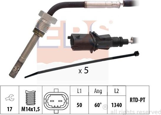 MDR EPS-1220 234 - Датчик, температура вихлопних газів avtolavka.club