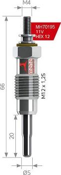 MEHA AUTOMOTIVE MH70195 - Свічка розжарювання avtolavka.club