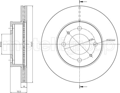 Metelli 23-0955 - Гальмівний диск avtolavka.club