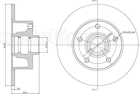 Metelli 23-0394 - Гальмівний диск avtolavka.club