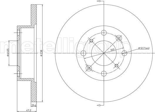 Metelli 23-0268 - Гальмівний диск avtolavka.club