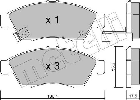 Metelli 22-0437-0 - Гальмівні колодки, дискові гальма avtolavka.club